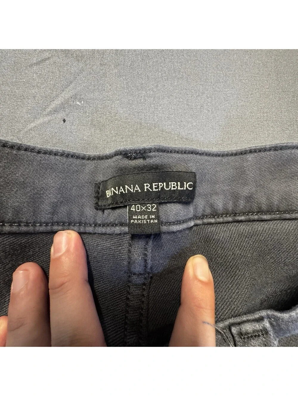 Banana Republic Pants Mens 40x32 Charcoal Gray Faded Straight Leg Casual Chino⁠